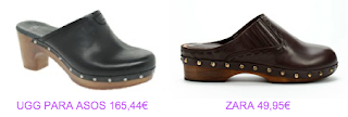 Zuecos Ugg vs Zara